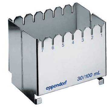 德國艾本德（Eppendorf）ReservoirRack,用于存放10mL、30mL和100mL試劑槽。最多可以放置7個試劑槽模塊或試劑槽